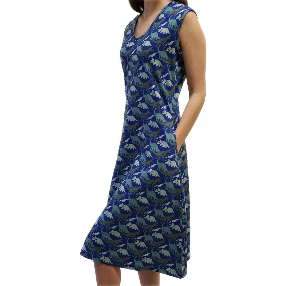 Brothers Knit Garments Pre-historic Animals Sleeveless Katherine Dress 3 Brothers Knit Garments Pre-historic Animals Sleeveless Katherine Dress