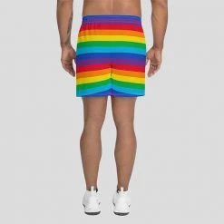 Svaha Apparel Underwear & Swimwear Rainbow Stripes Custom Athletic Shorts