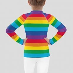 Svaha Apparel Rainbow Stripes Custom Kids Rash Guard Kids & Babies