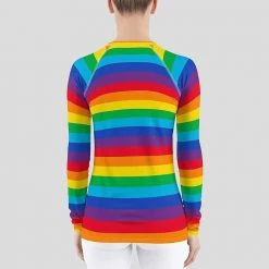 Svaha Apparel Rainbow Stripes Custom Rash Guard Top