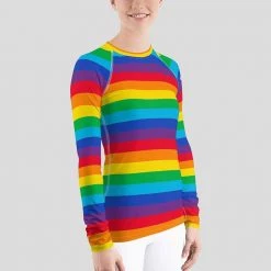 Svaha Apparel Rainbow Stripes Custom Rash Guard Top