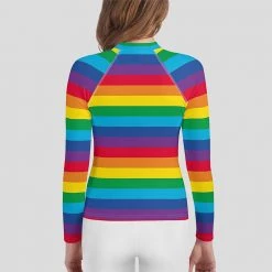 Svaha Apparel Kids & Babies Rainbow Stripes Custom Youth Rash Guard