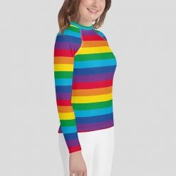 Svaha Apparel Kids & Babies Rainbow Stripes Custom Youth Rash Guard