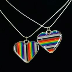 Because Science Accessories Rainbow Ribbon Cable Heart Necklace
