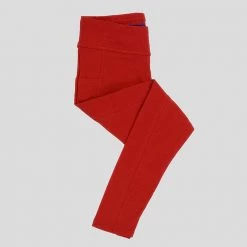 Stretch Garments Kids & Babies Red Kids Athletic Fit Leggings With Pockets [FINAL SALE]