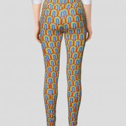 Brothers Knit Garments Retro Rainbow Adults Leggings With Pockets