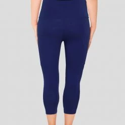 Svaha Apparel Royal Blue 3/4-Length Adults Athletic Fit Leggings With Pockets