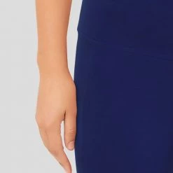 Svaha Apparel Royal Blue 3/4-Length Adults Athletic Fit Leggings With Pockets