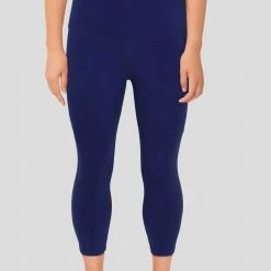Svaha Apparel Royal Blue 3/4-Length Adults Athletic Fit Leggings With Pockets