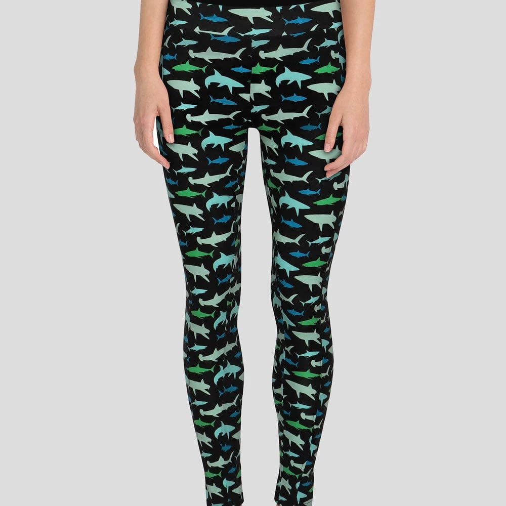 Brothers Knit Garments Sharks Adults Leggings With Pockets 1 Brothers Knit Garments Sharks Adults Leggings With Pockets