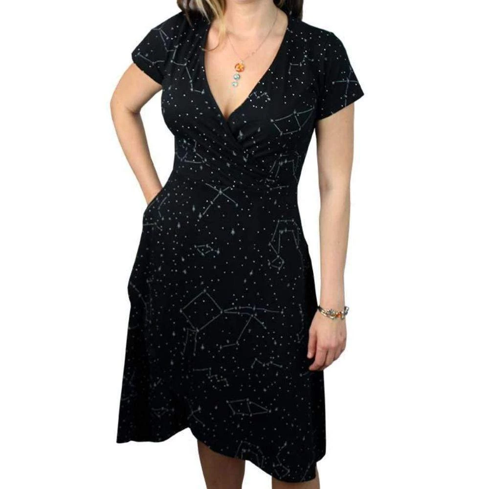 Brothers Knit Garments Constellations Glow-in-the-dark Faux Wrap Grace Dress 1 Brothers Knit Garments Constellations Glow-in-the-dark Faux Wrap Grace Dress