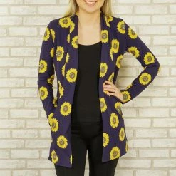 Brothers Knit Garments Fibonacci Sunflower Printed Cardigan Adults