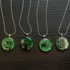 Because Science Green Circuit Board Necklace Accessories