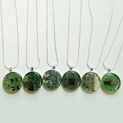 Because Science Green Circuit Board Necklace Accessories