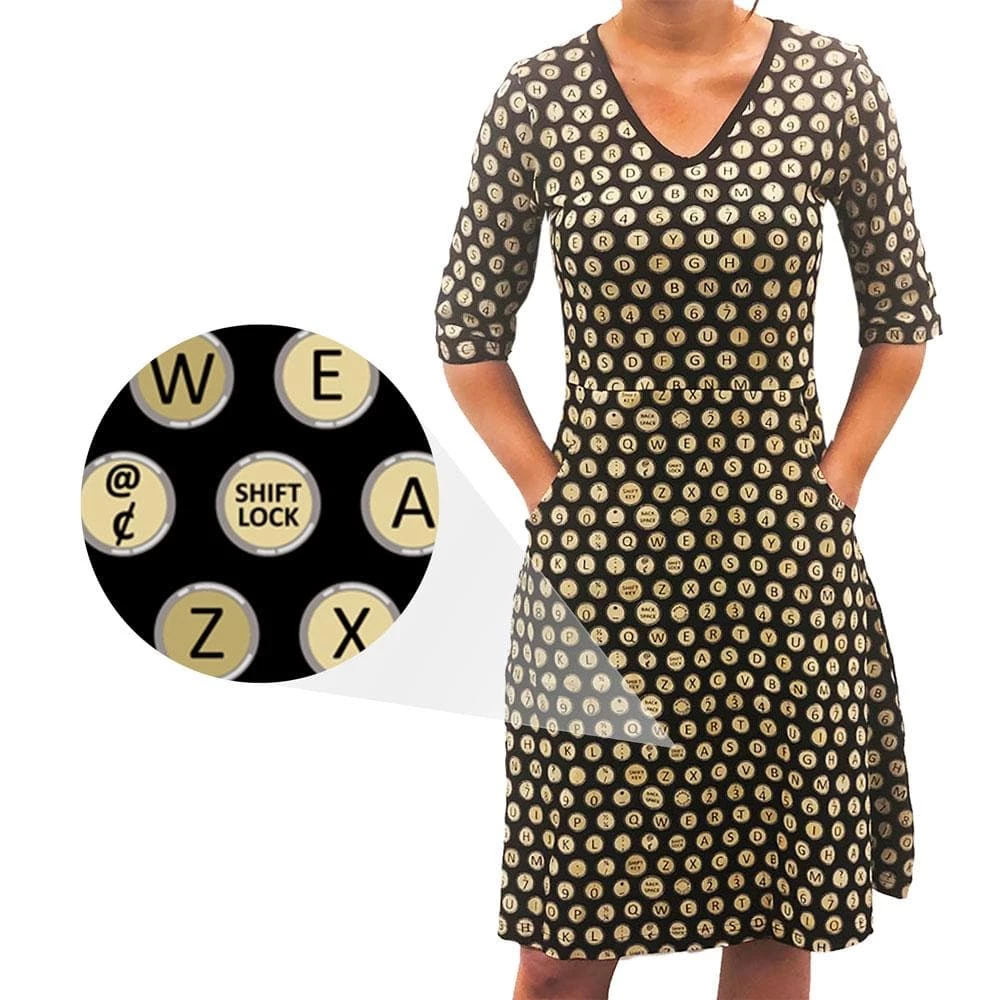 Svaha Apparel Shop By Interest Typewriter Keys Polka Dots Rosalind Dress 1 Svaha Apparel Shop By Interest Typewriter Keys Polka Dots Rosalind Dress