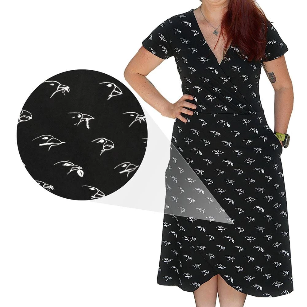 Svaha Apparel Darwin's Finches Faux Wrap Grace Dress Shop By Interest 1 Svaha Apparel Darwin's Finches Faux Wrap Grace Dress Shop By Interest