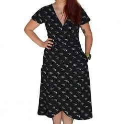 Svaha Apparel Darwin's Finches Faux Wrap Grace Dress Shop By Interest