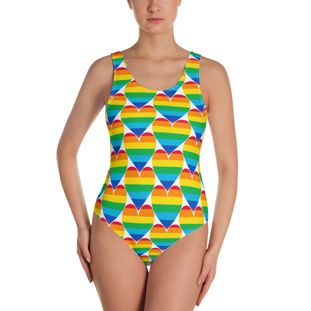 Svaha Apparel Spectrum Of Love Custom One-Piece Swimsuit Underwear & Swimwear 1 Svaha Apparel Spectrum Of Love Custom One-Piece Swimsuit Underwear & Swimwear