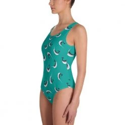 Svaha Apparel Underwear & Swimwear Narwhals Custom One-Piece Swimsuit