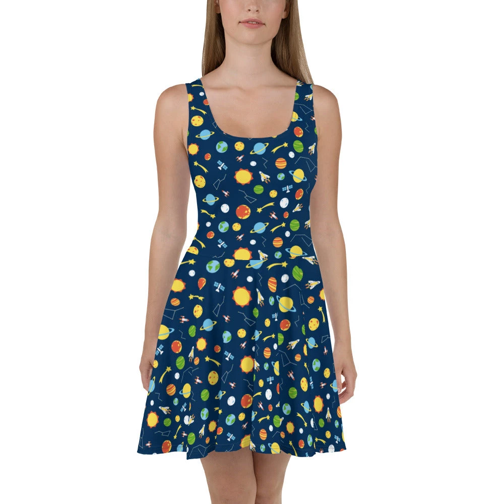 Svaha Apparel Space Exploration Custom Skater Dress 1 Svaha Apparel Space Exploration Custom Skater Dress