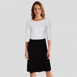 Brothers Knit Garments Black A-Line Skirt