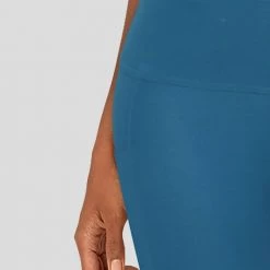 Stretch Garments Blue Adults Athletic Fit Leggings With Pockets