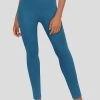 Stretch Garments Blue Adults Athletic Fit Leggings With Pockets