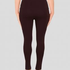 Stretch Garments Brown Adults Athletic Fit Leggings With Pockets