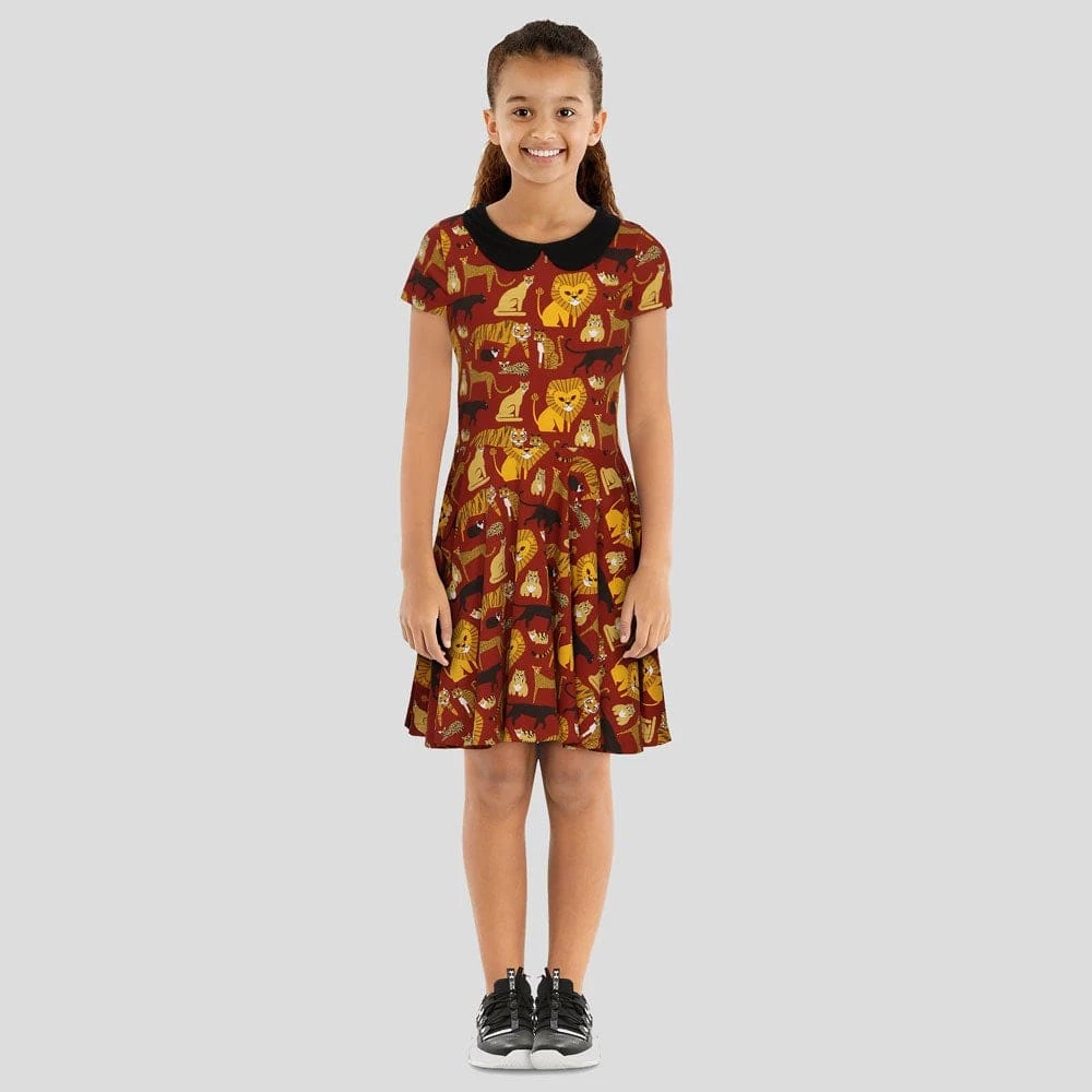 Brothers Knit Garments Matching Family Sets Cat Family Kids Twirl Dress 2 Brothers Knit Garments Matching Family Sets Cat Family Kids Twirl Dress