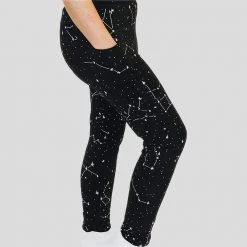 Brothers Knit Garments Constellations Glow-in-the-Dark Adults Cotton Leggings With Pockets