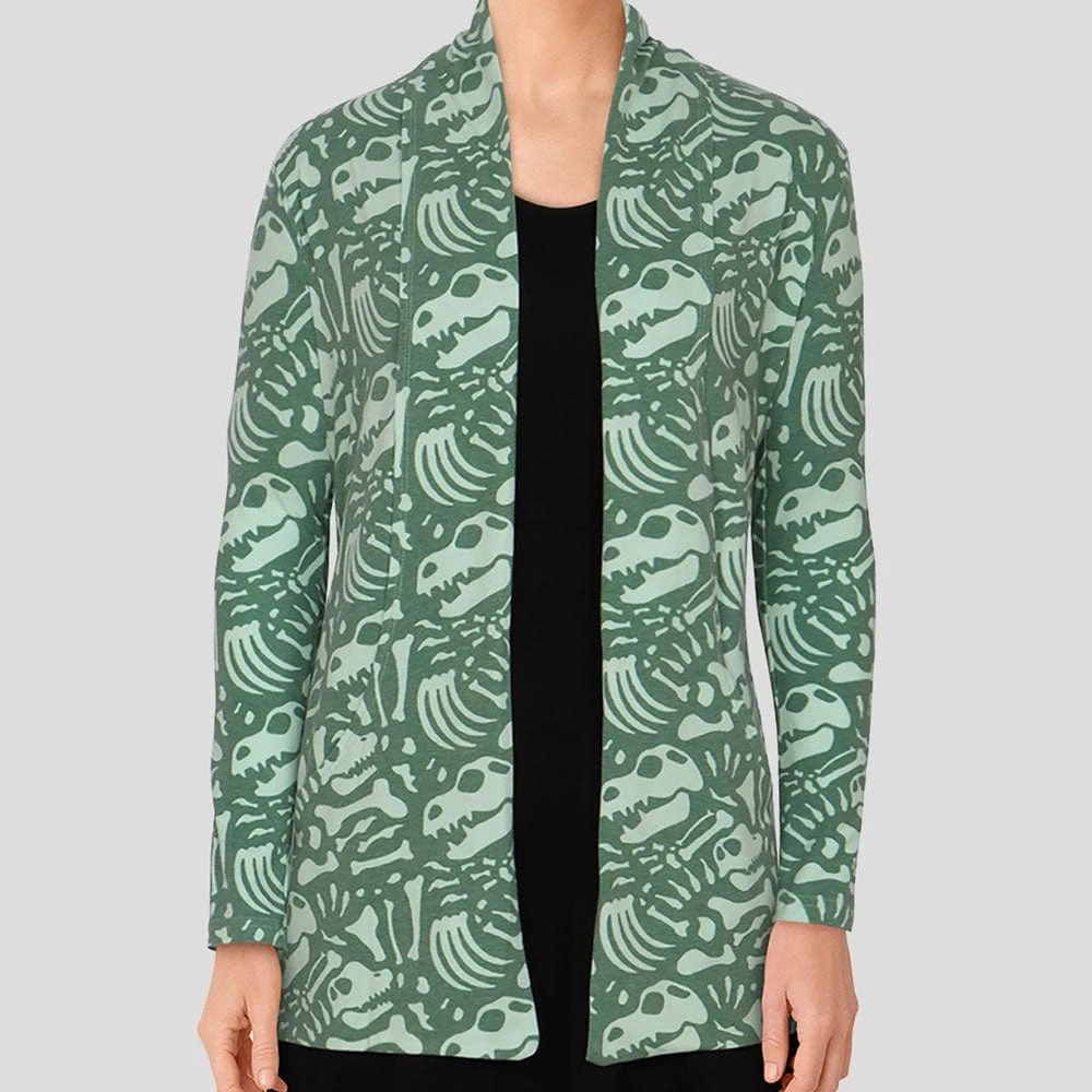 Brothers Knit Garments Adults Dinosaur Fossils Printed Cardigan 1 Brothers Knit Garments Adults Dinosaur Fossils Printed Cardigan