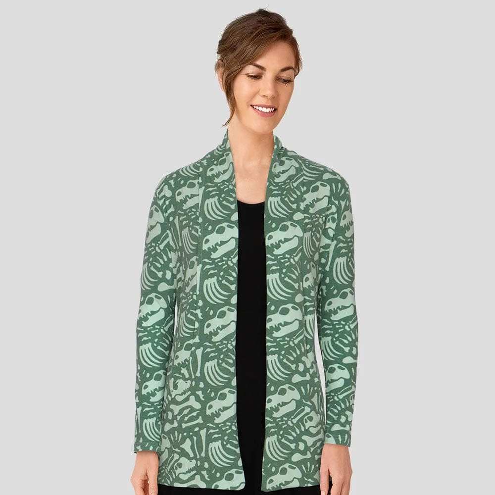 Brothers Knit Garments Adults Dinosaur Fossils Printed Cardigan 2 Brothers Knit Garments Adults Dinosaur Fossils Printed Cardigan