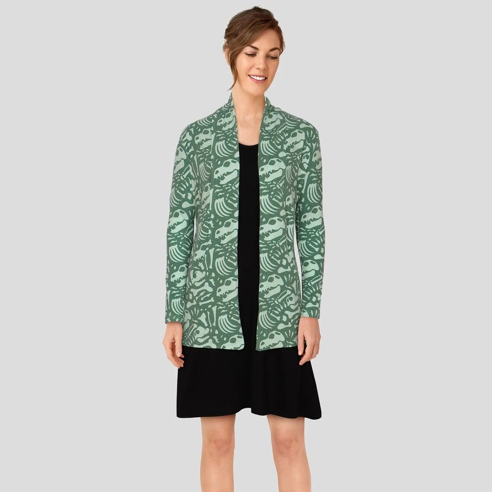 Brothers Knit Garments Adults Dinosaur Fossils Printed Cardigan 4 Brothers Knit Garments Adults Dinosaur Fossils Printed Cardigan