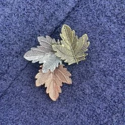 Svaha Apparel Accessories Tri-colored Maple Leaves Brooch Pin