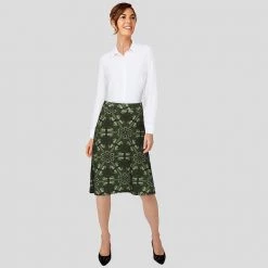 Brothers Knit Garments Fern Mandala A-Line Skirt Adults