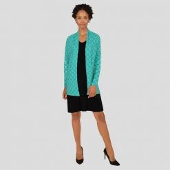 Brothers Knit Garments Adults Fish Scales Burnout Cardigan