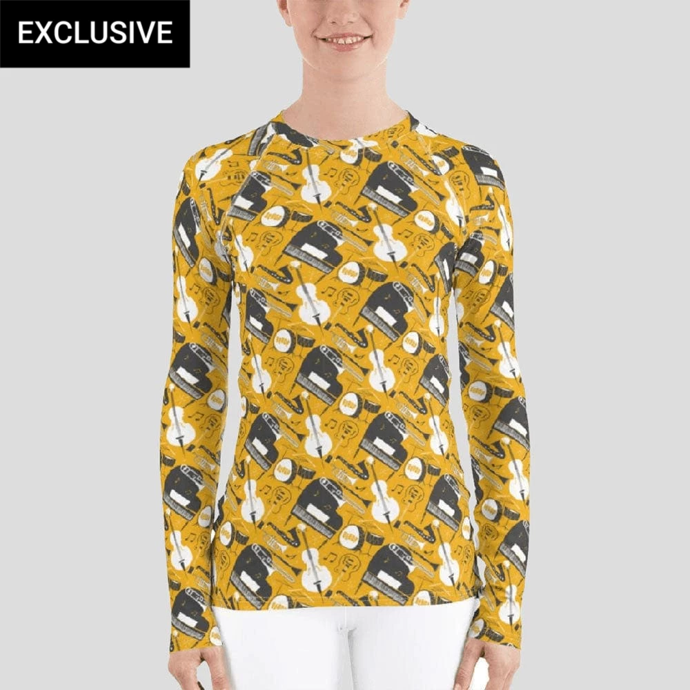 Svaha Apparel Bebop Jazz Custom Rash Guard Top Underwear & Swimwear 1 Svaha Apparel Bebop Jazz Custom Rash Guard Top Underwear & Swimwear