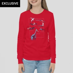Svaha Apparel T-Shirts & Hoodies Pterosaurs Custom Long Sleeve Kids T-Shirt