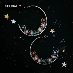 Yugen Tribe Accessories Nebula Rainbow Pride Hoop Earrings