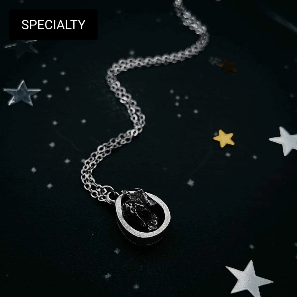 Yugen Tribe Accessories Small Teardrop Meteorite Pendant 1 Yugen Tribe Accessories Small Teardrop Meteorite Pendant