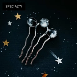 Yugen Tribe Accessories Moon Phase Trio Hair Pin