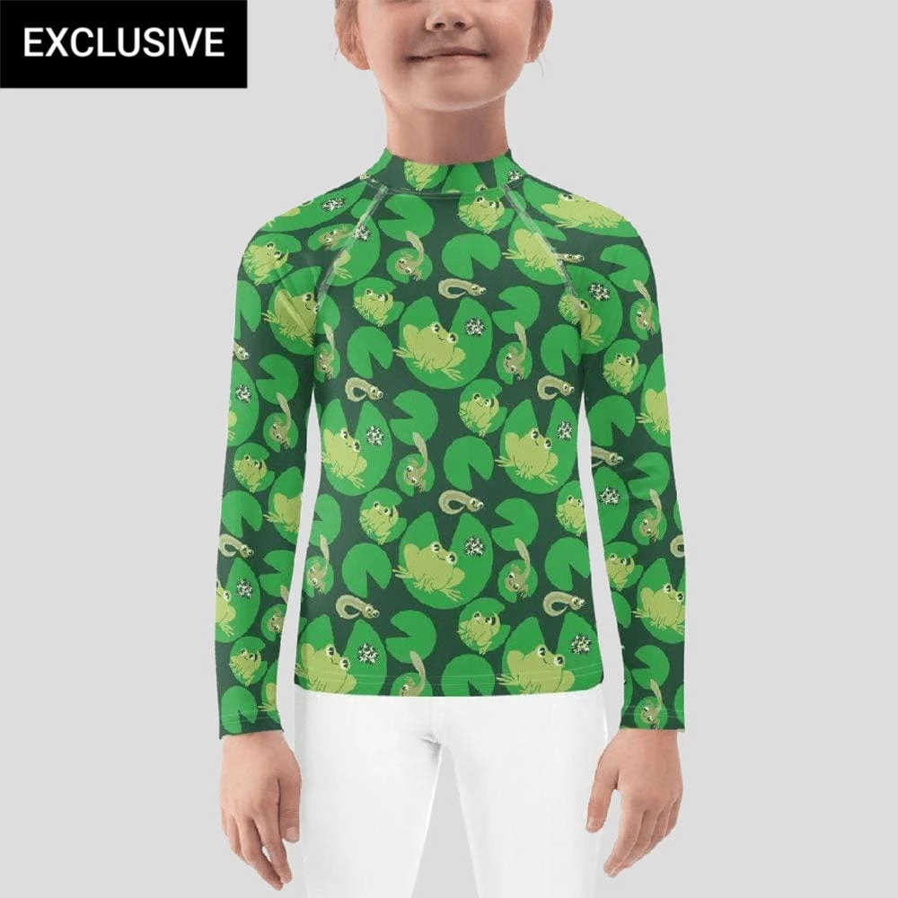 Svaha Apparel Kids & Babies Ribbit Custom Kids Rash Guard 1 Svaha Apparel Kids & Babies Ribbit Custom Kids Rash Guard