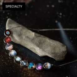 Yugen Tribe Accessories Nebula Rainbow Silver Necklace