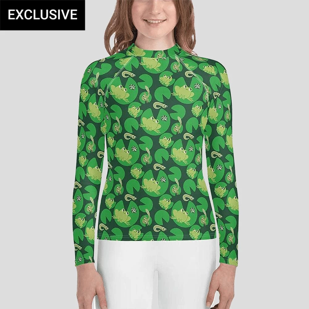 Svaha Apparel Kids & Babies Ribbit Custom Youth Rash Guard 1 Svaha Apparel Kids & Babies Ribbit Custom Youth Rash Guard