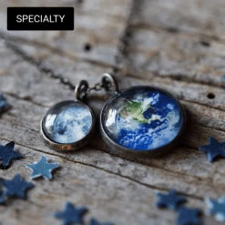 Yugen Tribe Earth And Moon Layered Space Necklace