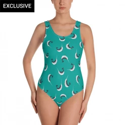 Svaha Apparel Underwear & Swimwear Narwhals Custom One-Piece Swimsuit