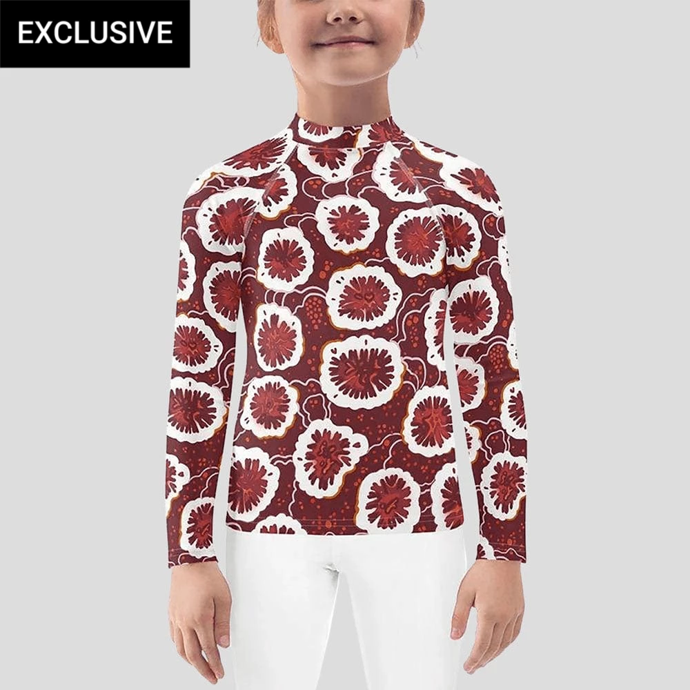 Svaha Apparel Kids & Babies Coral Cross Section Custom Kids Rash Guard 1 Svaha Apparel Kids & Babies Coral Cross Section Custom Kids Rash Guard