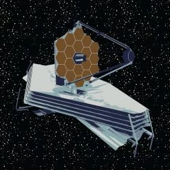 Brothers Knit Garments James Webb Telescope Glow-in-the-Dark A-Line Skirt Adults