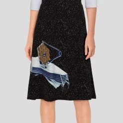 Brothers Knit Garments James Webb Telescope Glow-in-the-Dark A-Line Skirt Adults