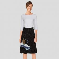 Brothers Knit Garments James Webb Telescope Glow-in-the-Dark A-Line Skirt Adults